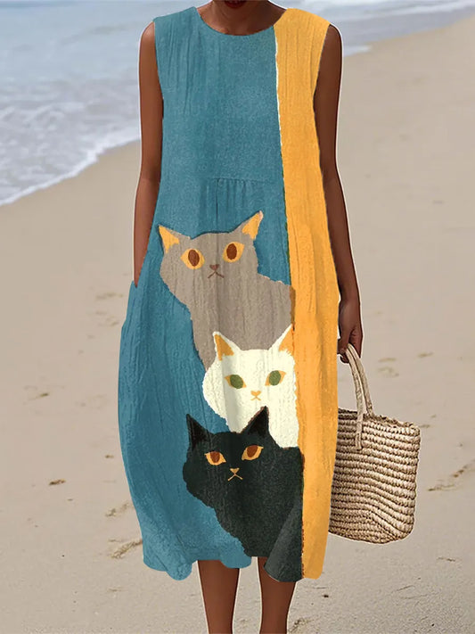 Paisley | Funny Cats Art Print Vintage Dress