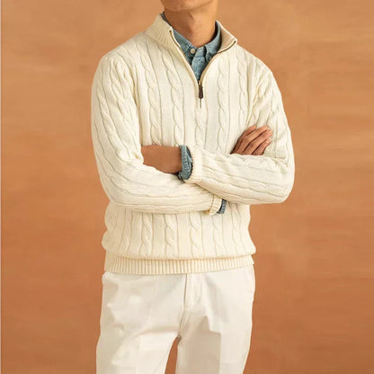 Men's Luxury Turtleneck - Knitted Sweater with Zip